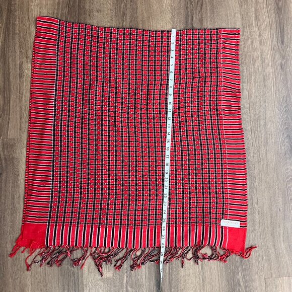 Pashmina Red Blue Check Shaw Scarf Wrap - Picture 8 of 11